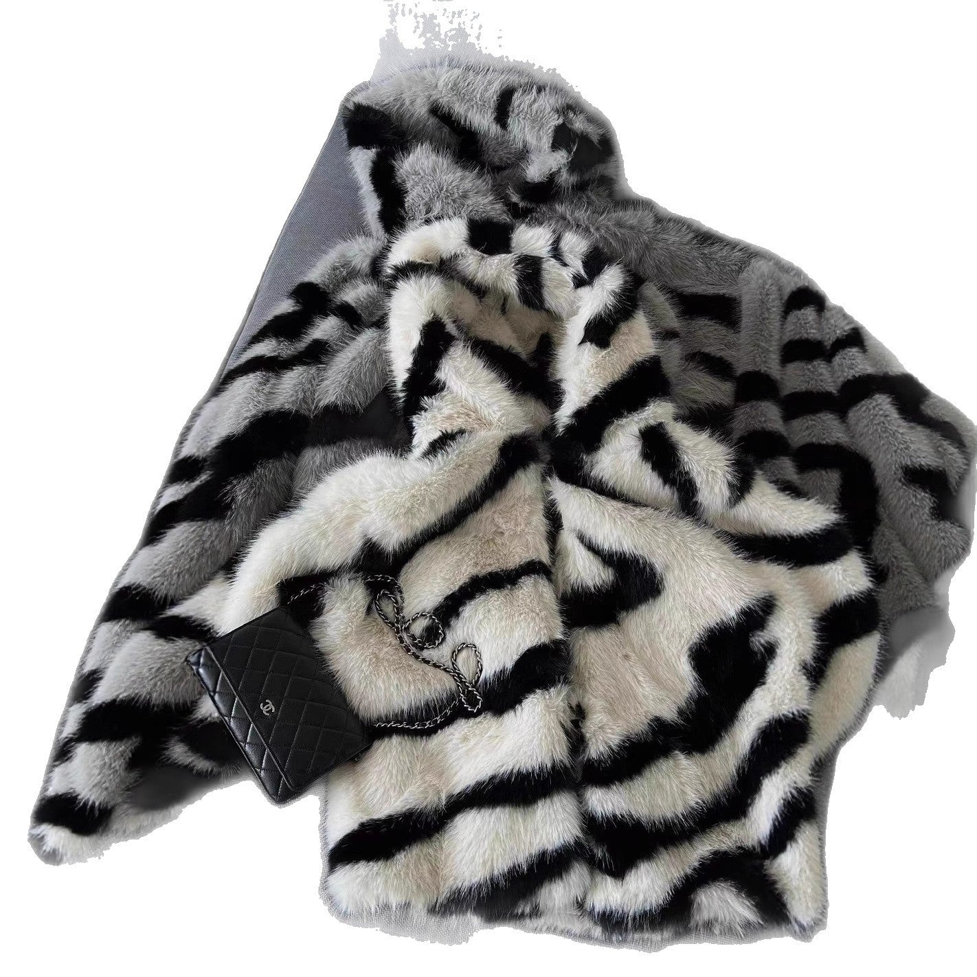 A faux fur coat
