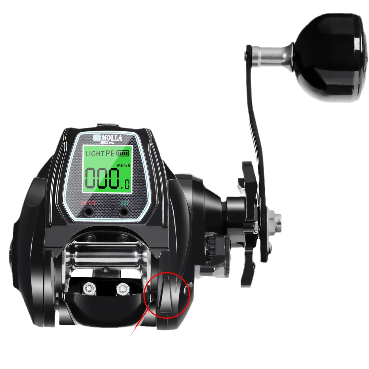 A Heavy-duty Wide-body Drop-shot Reel with LCD Display