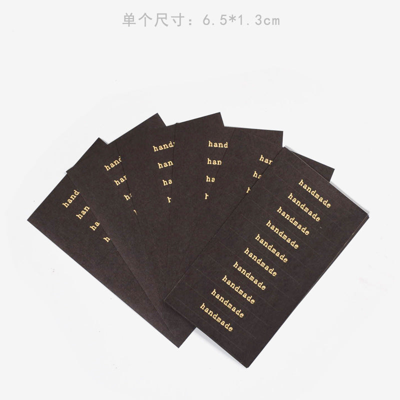 A gift box decorative rectangular self-adhesive hand made spot minimalist wind baking sealing sticker 10 pcs/sheet MOQ: 100 SHEET - Mixbatch