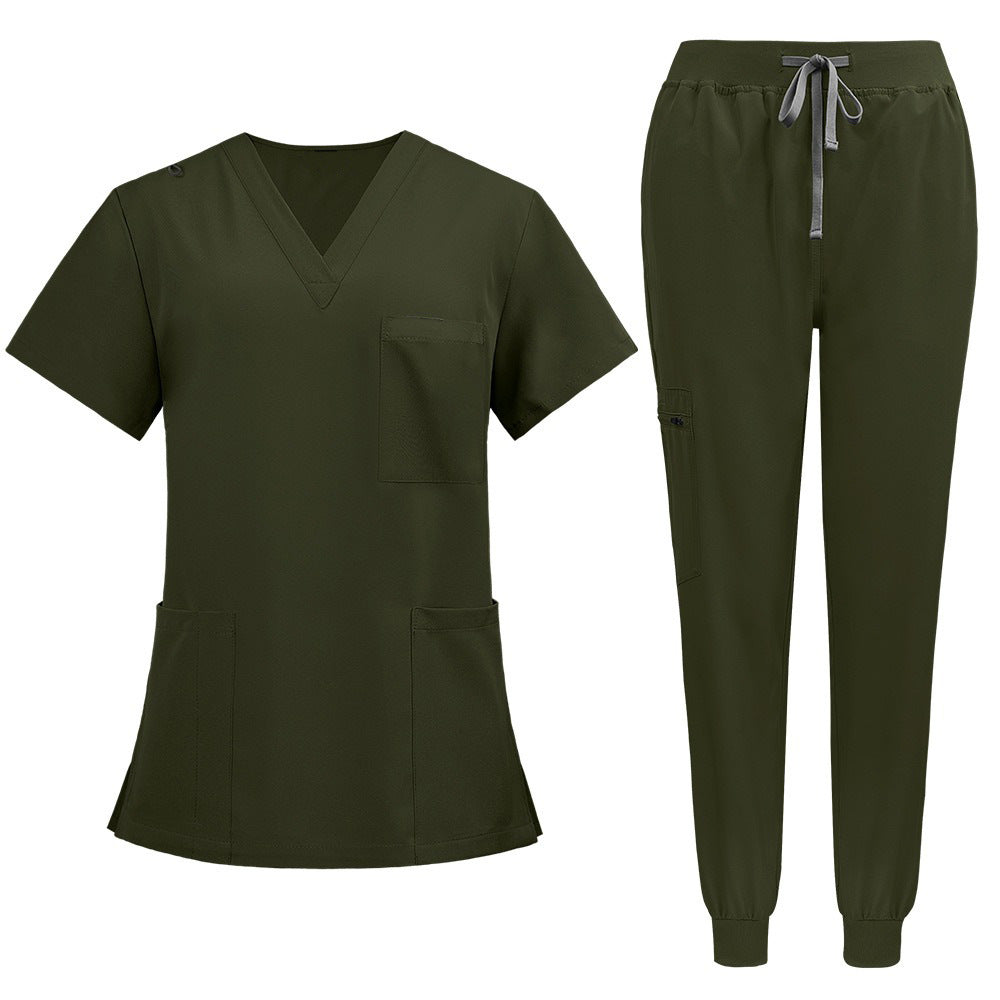 A Operating room short-sleeved hand washing clothes women's skin management nurse clothes surgeon isolation clothes work clothes