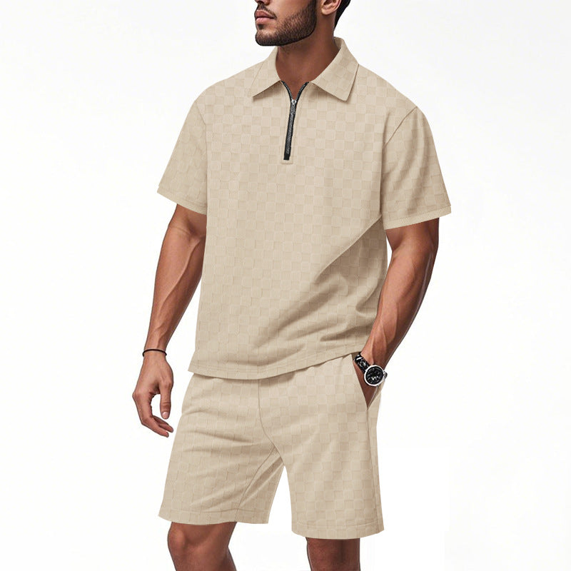 A short-sleeved shorts set