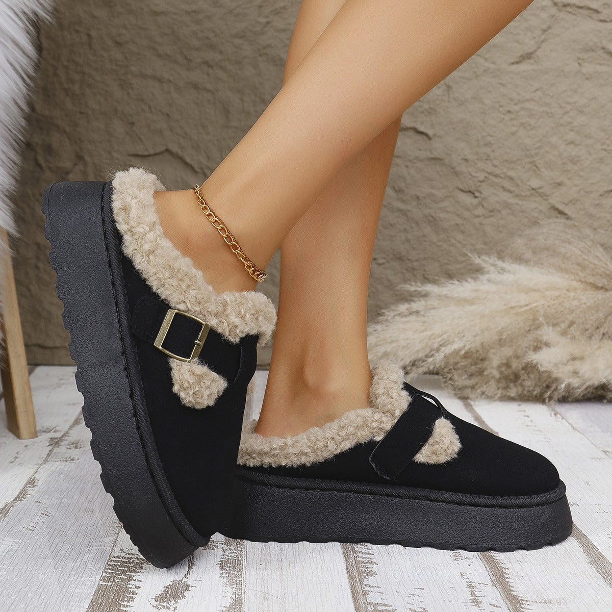 A plush snow boot