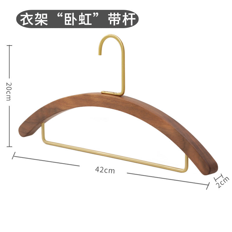 A semi-circular black walnut solid wood hanger