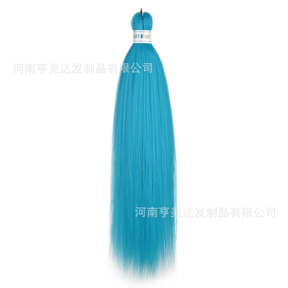 A EZ Color 26inch Women Chemical Fiber Long Straight Hair Large Easy Braided Hair Low Temperature Silk Long Straight Hair Wig