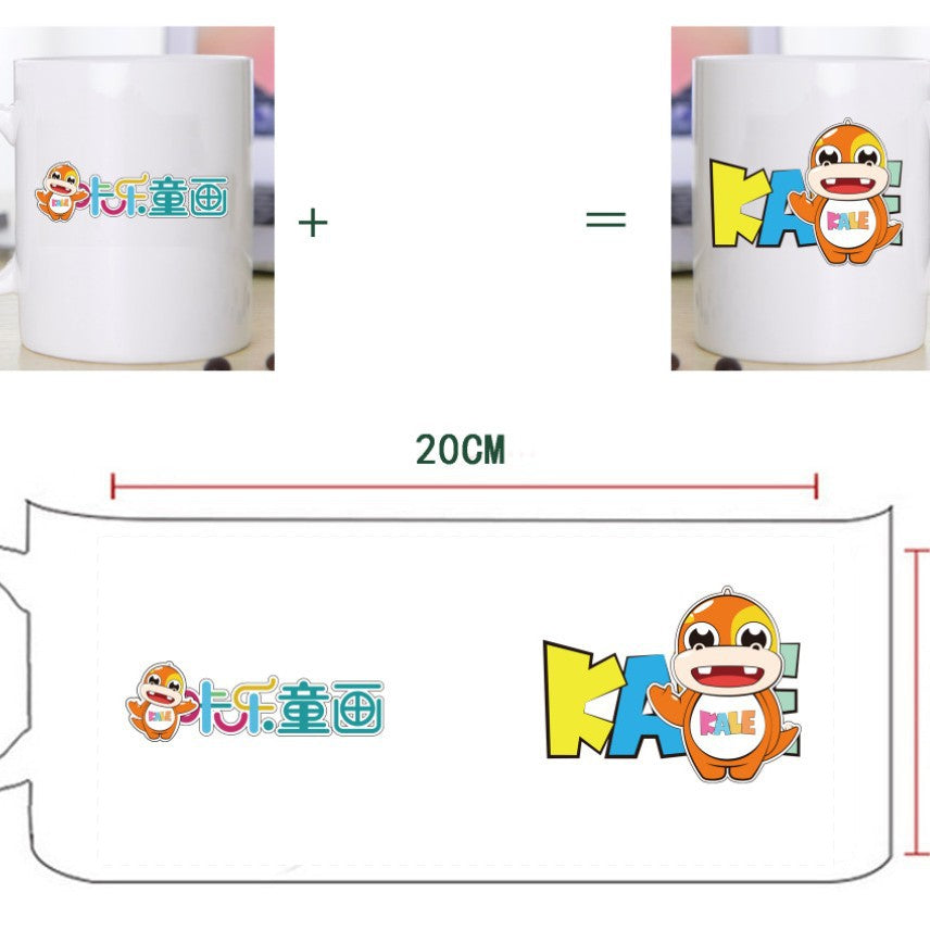A creative coated ceramic cup color-changing water cup custom LOGO heat transfer mug