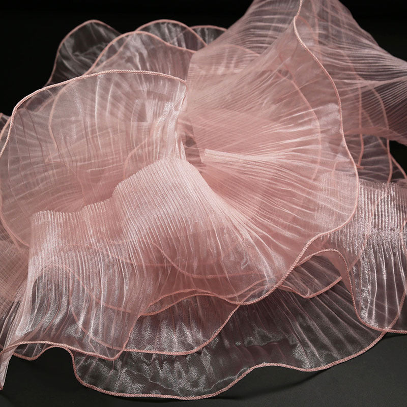 A large wave lace, transparent pleated ruffle edge, wedding dress children's clothing accessories designer fabric - Mixbatch