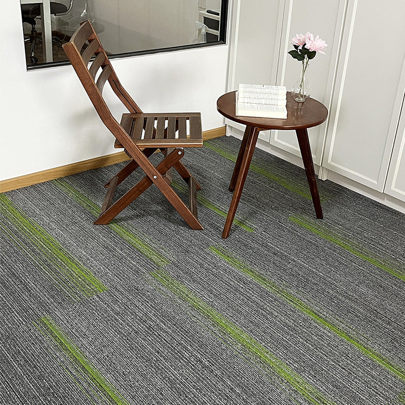 A Office Building Meeting Room Fire Resistant Dirt Resistant Flame Retardant Environmental Protection Grey Striped Square Splicing B1 Fire Carpet