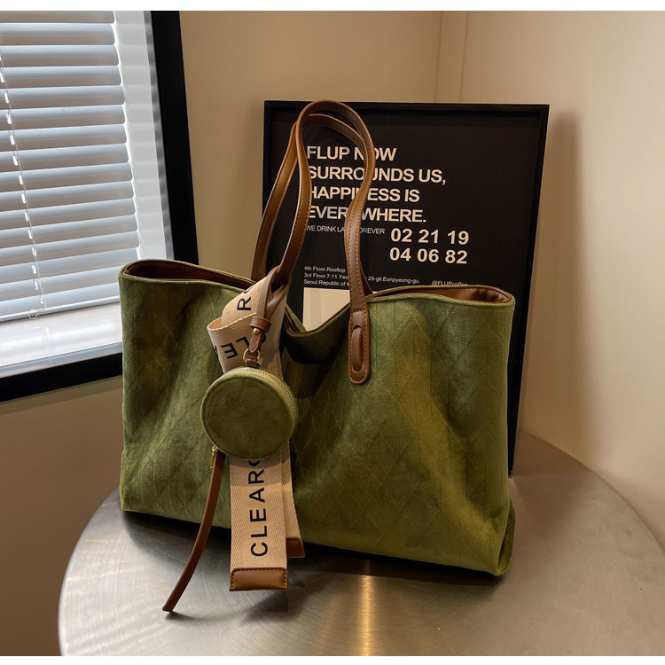 A frosted leather shoulder bag