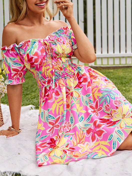 A summer fashion sweet print dress