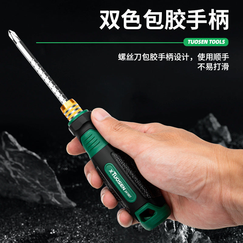 A Industrial grade dual-purpose two-in-one multi-functional household maintenance cross tool one-word cross telescopic screwdriver