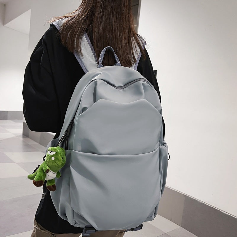 A junior high school student schoolbag female nylon backpack male ins college style backpack female college student wear-resistant backpack