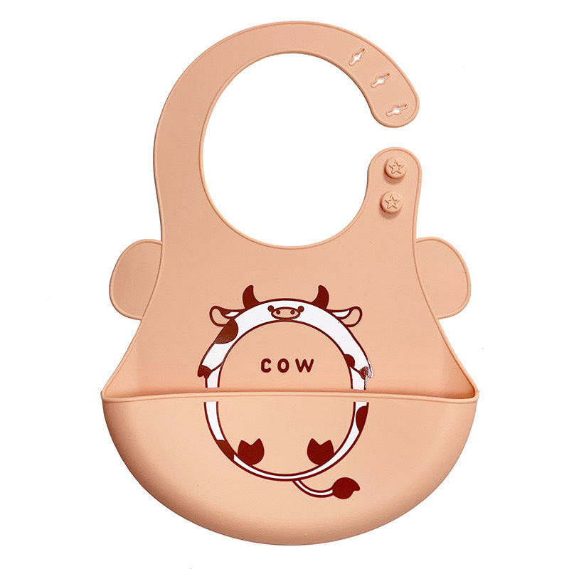 Baby silicone bibs, baby eating bibs, waterproof rice pockets,saliva napkins 0.08kg
