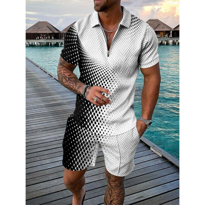A short-sleeved shorts set
