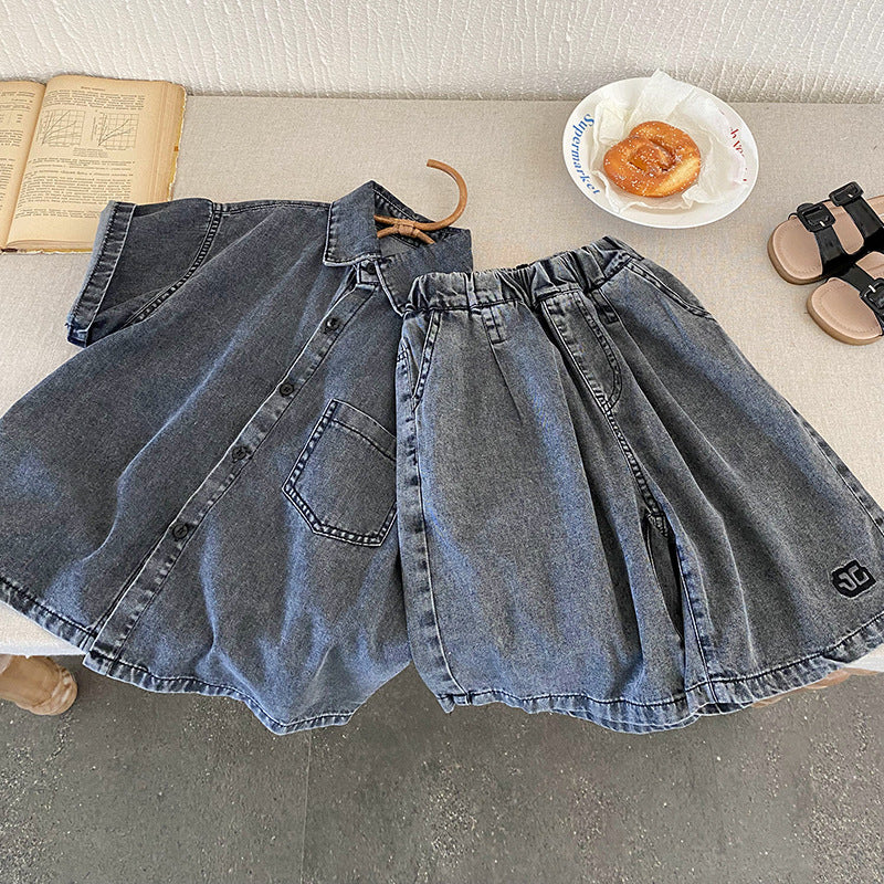 A children's clothing children's summer clothing boys denim suit summer models - Mixbatch
