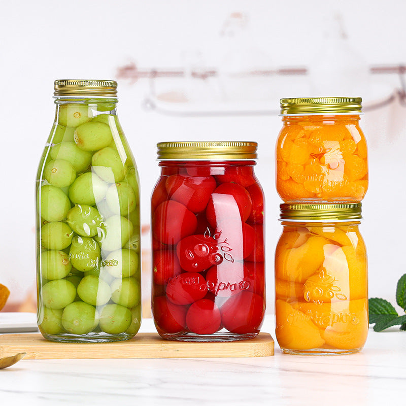 A Food grade high temperature resistant square circle jam lemon paste honey bottle Guiling paste strawberry bottle lead-free glass sealed jar - Mixbatch