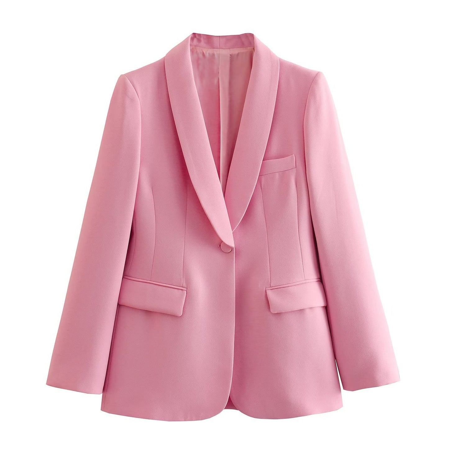 A new women's dress collar blazer + high waist loose trousers suit