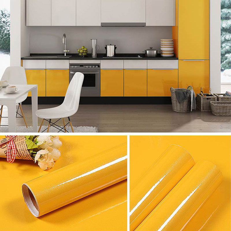 A cabinet self-adhesive sticker furniture renovation waterproof thickened paint wallpaper pearlescent cabinet room wardrobe solid color pvc wallpaper