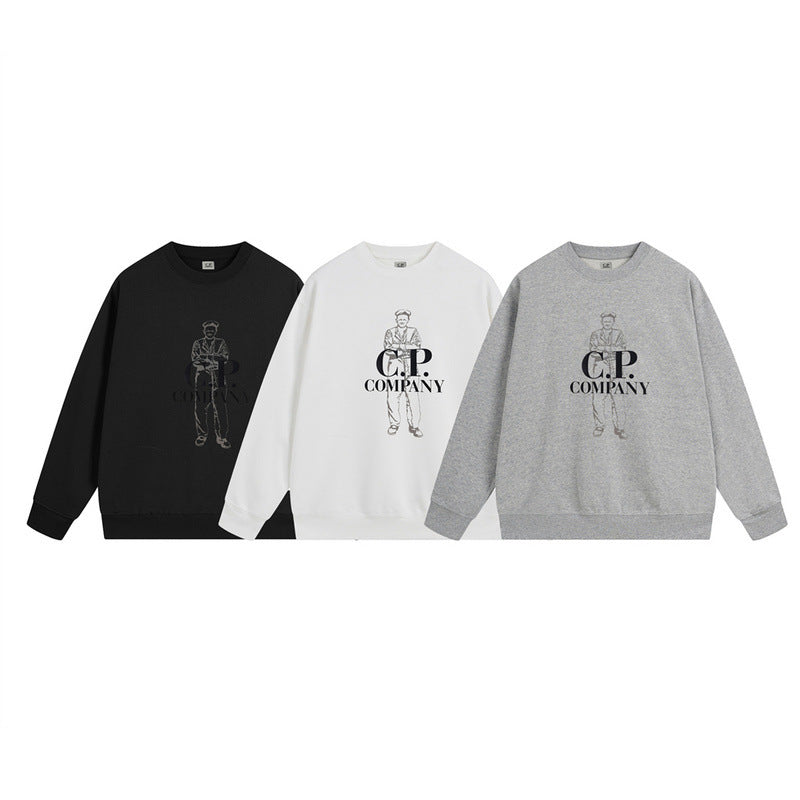 A crew neck sweater