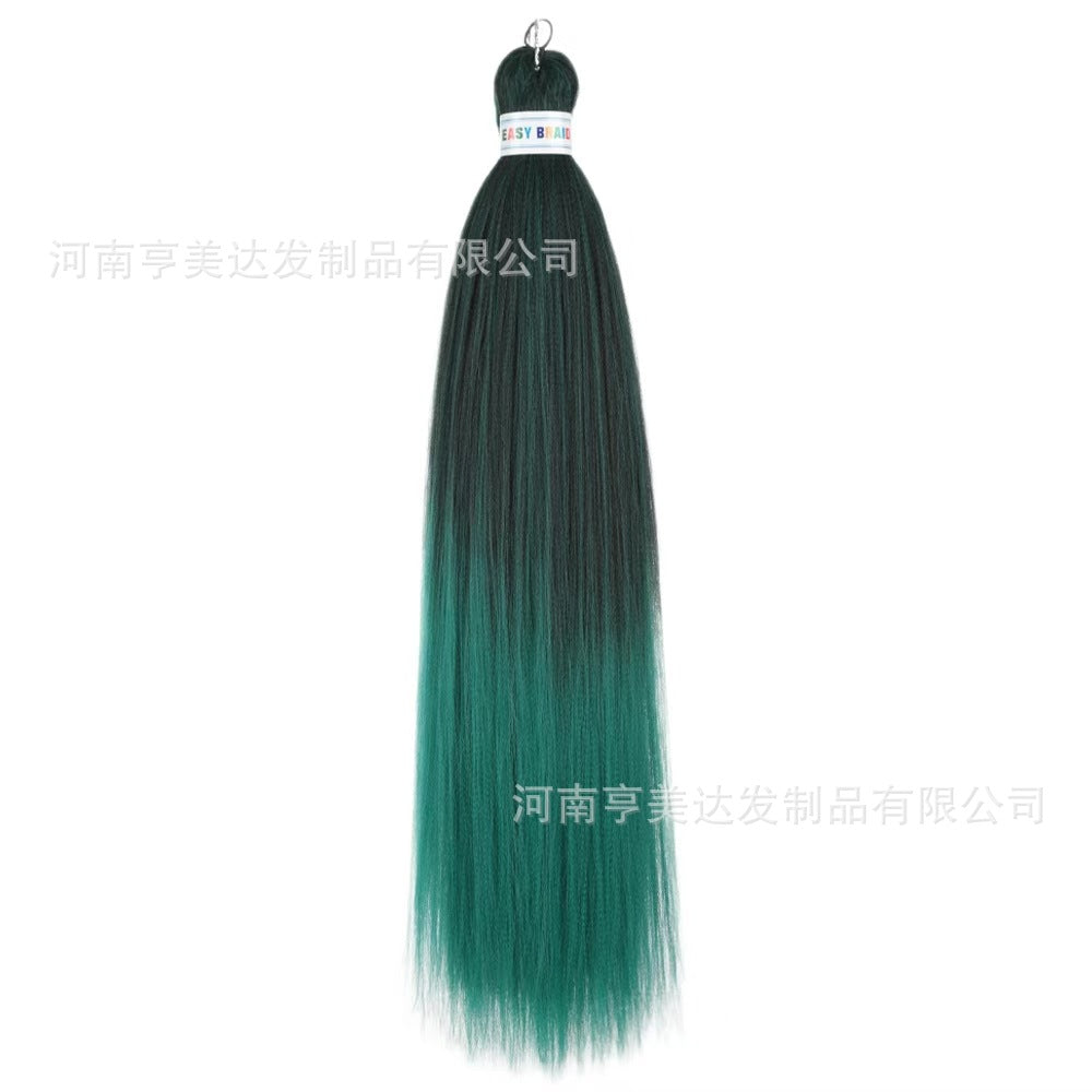 A EZ Color 26inch Women Chemical Fiber Long Straight Hair Large Easy Braided Hair Low Temperature Silk Long Straight Hair Wig