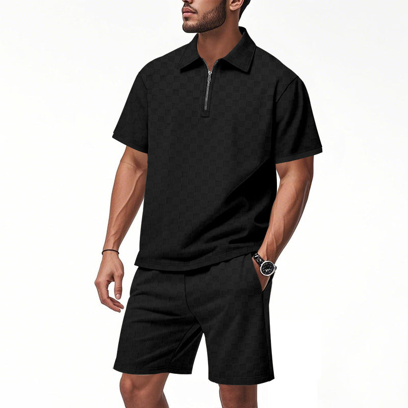 A short-sleeved shorts set
