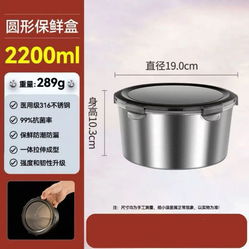 A 316 stainless steel airtight food storage container