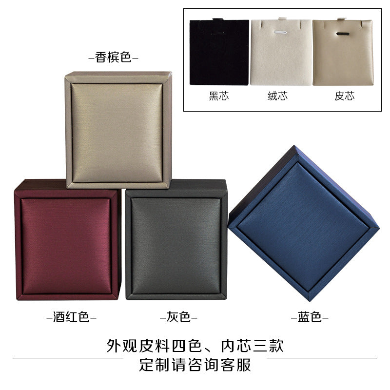 A brushed PU leather bronzing LOGO jewelry box