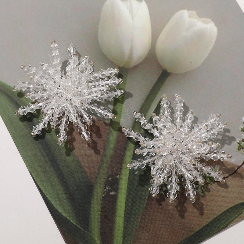 A ins the same transparent crystal bead flower iy hand-woven beaded headgear hole shoes flower material wholesale - Mixbatch