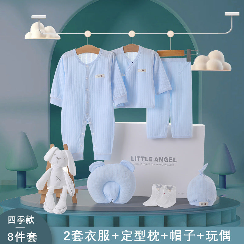 A2 Spring and Autumn Hot Sale New Baby Gift Box Breathable Soft Thin Newborn Baby Clothes onesie Romper Set - Mixbatch