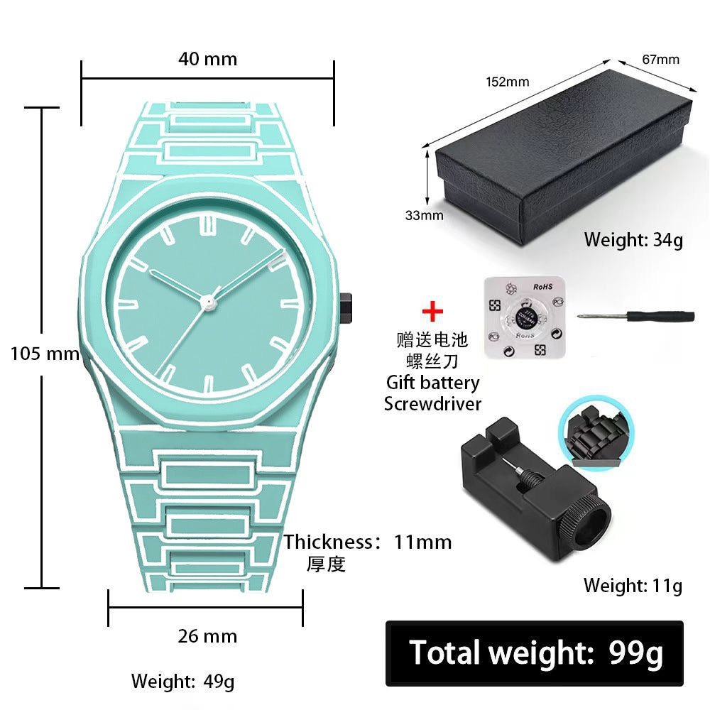 A Men's Premium Waterproof Women's Watch South East Asia Middle East Popular Plastic Men's Quartz Watch