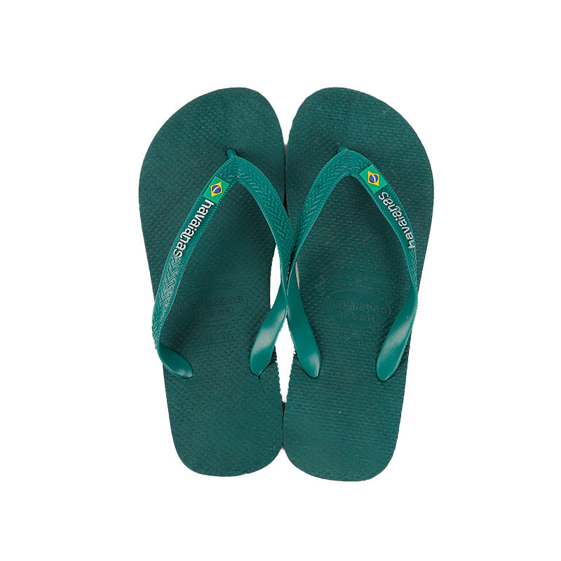 A Brazilian Havana Solid Color Rubber Non-Slip Men's Flip-flops Home Beach Flip-flops