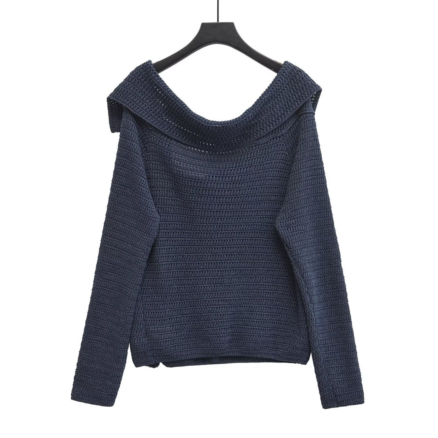 A long-sleeved cardigan sweater