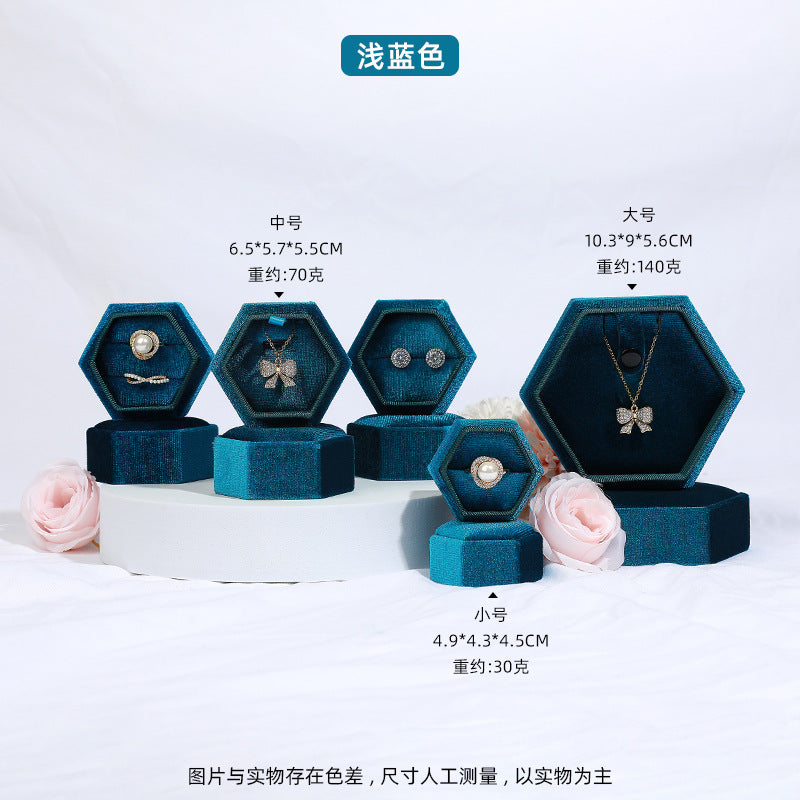 A Velvet hexagonal jewelry box