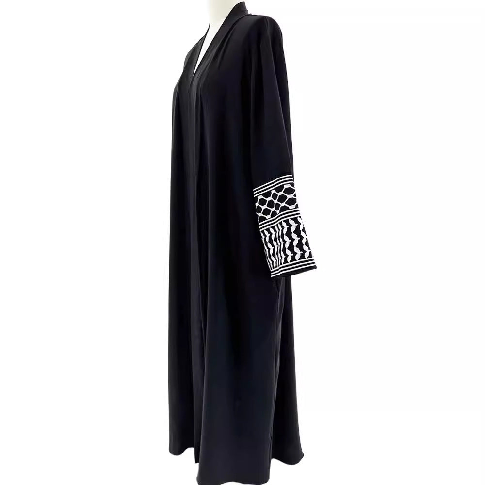 Embroidered Cardigan Robe Middle Eastern Muslim Arab Clothing Dress - Mixbatch
