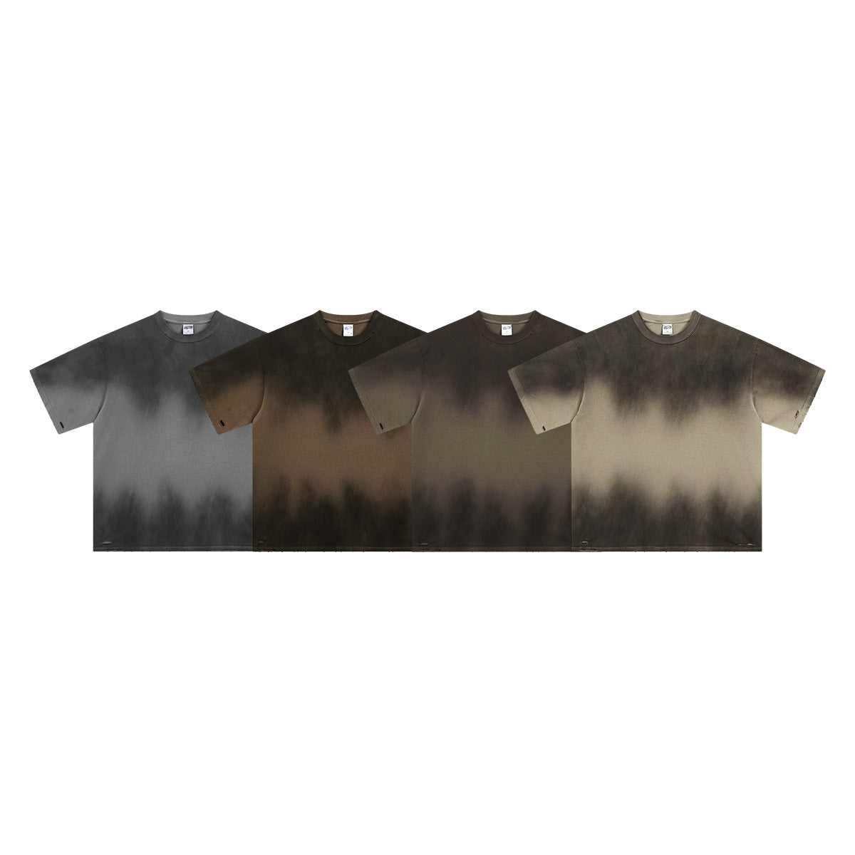 A spray-dyed retro short-sleeved T-shirt