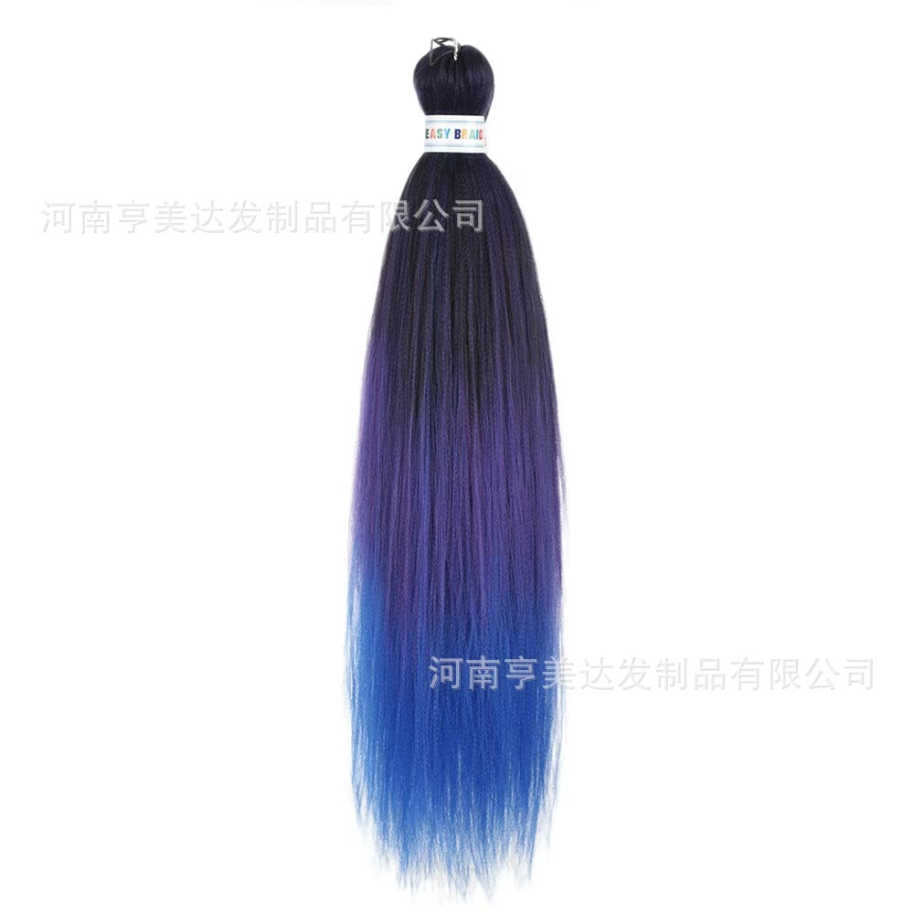 A EZ Color 26inch Women Chemical Fiber Long Straight Hair Large Easy Braided Hair Low Temperature Silk Long Straight Hair Wig