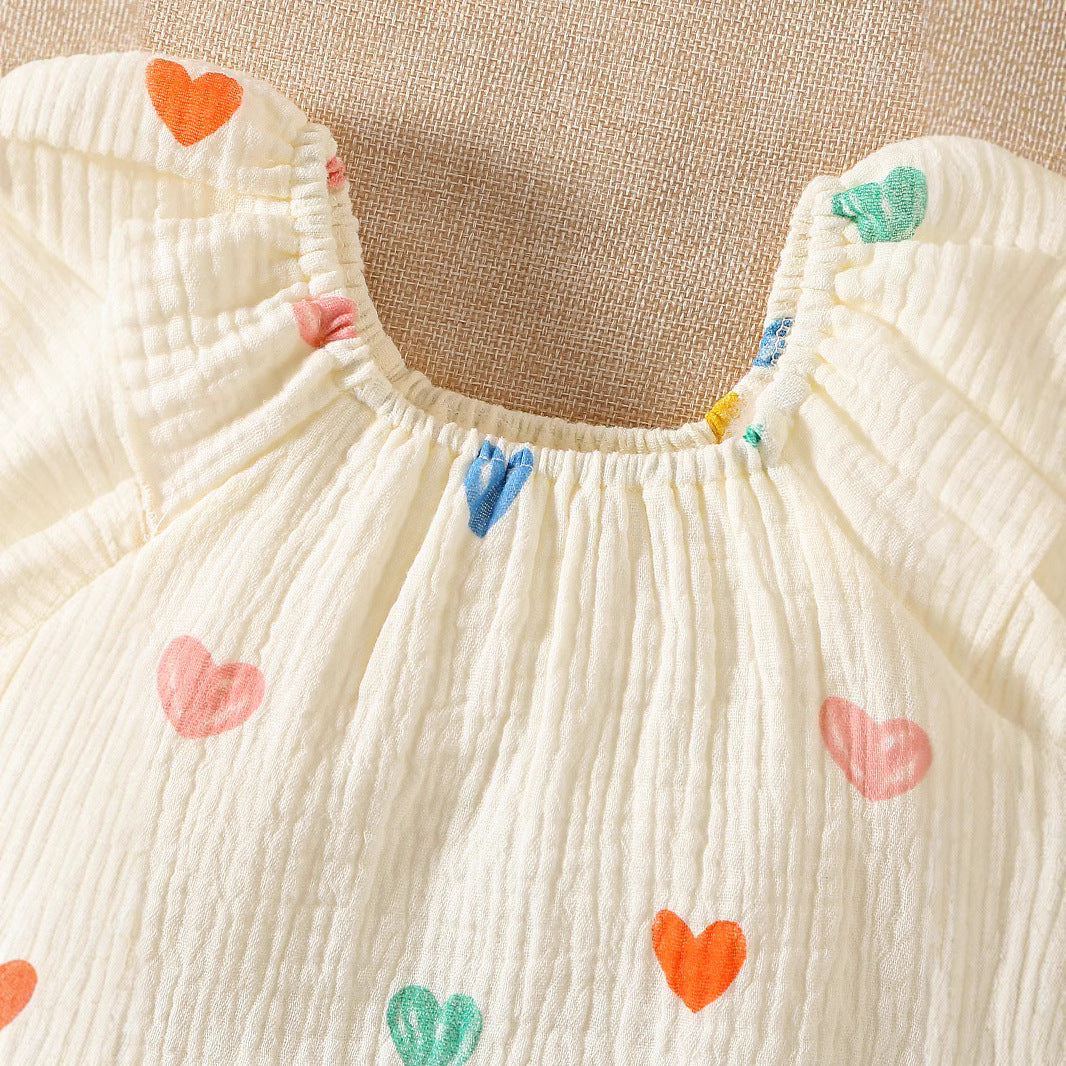 A baby girl clothes summer fart coat flower strap crawl baby girl clothes baby onesie newborn clothes