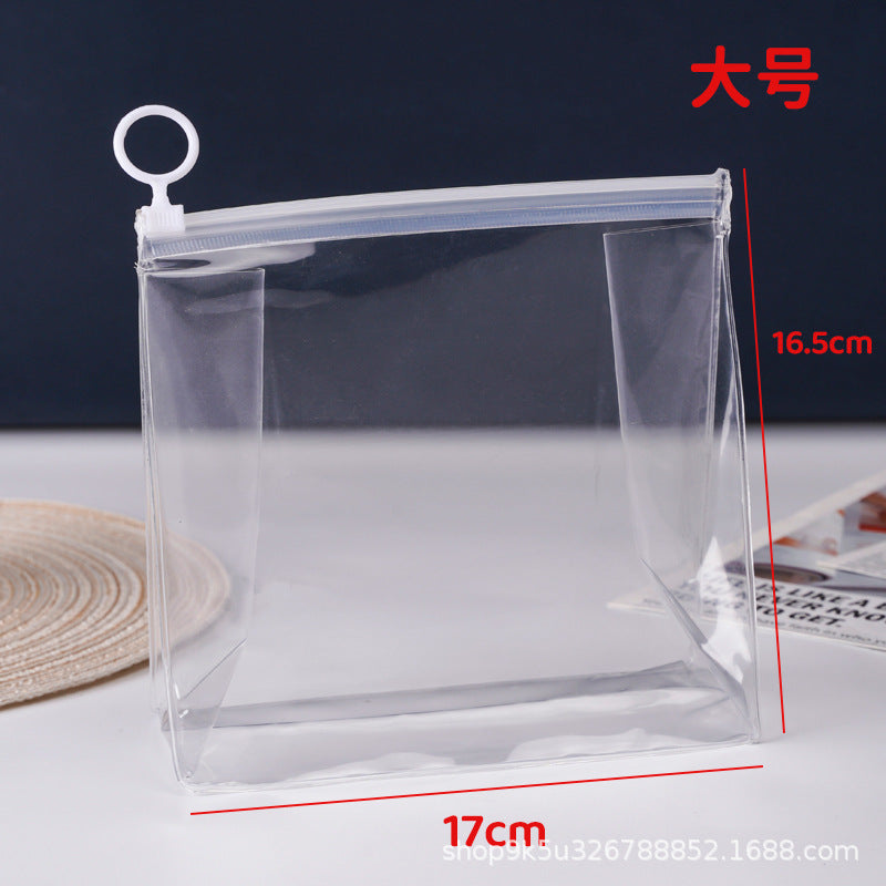 A transparent matte pvc zipper bag, cosmetic skin care tool storage bag, transparent jewelry packaging bag