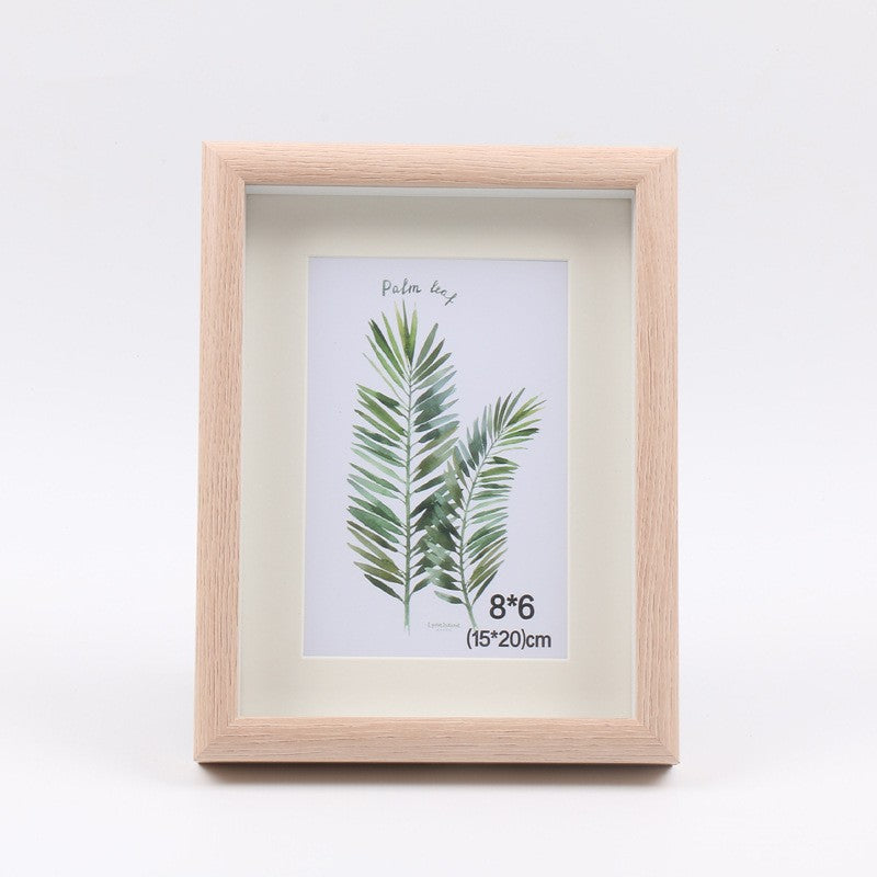 A creative wooden three-dimensional hollow photo frame, plant specimens mounted picture frame, children's oil painting wall picture frame