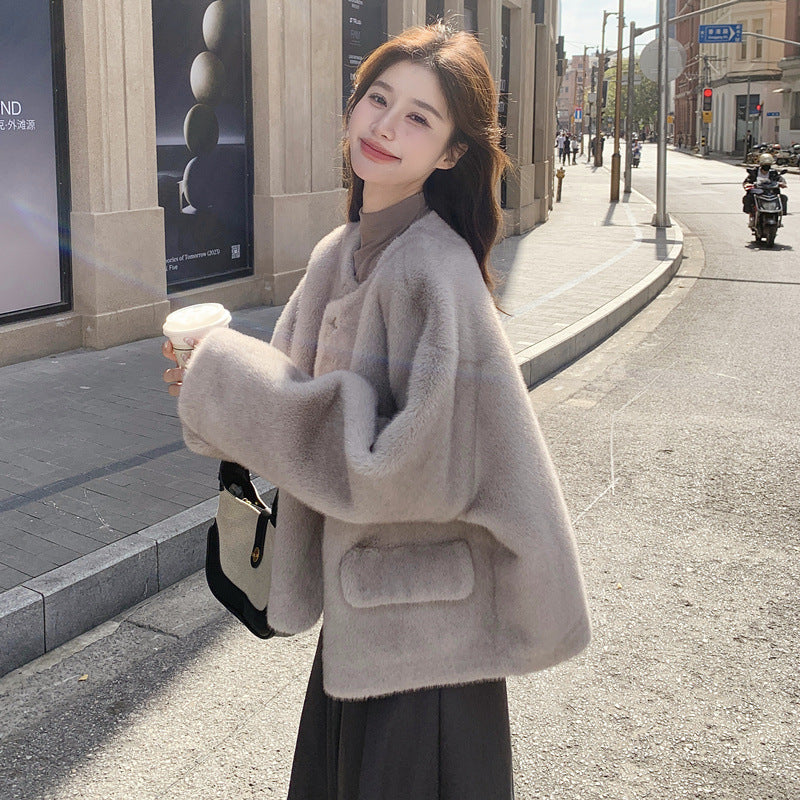A faux fur jacket