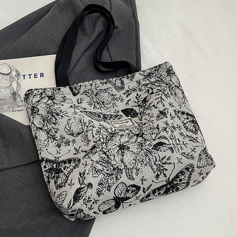A new canvas bag women's ins versatile shopping commuter tote bag women's bag