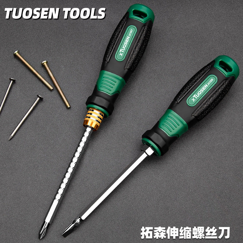 A Industrial grade dual-purpose two-in-one multi-functional household maintenance cross tool one-word cross telescopic screwdriver