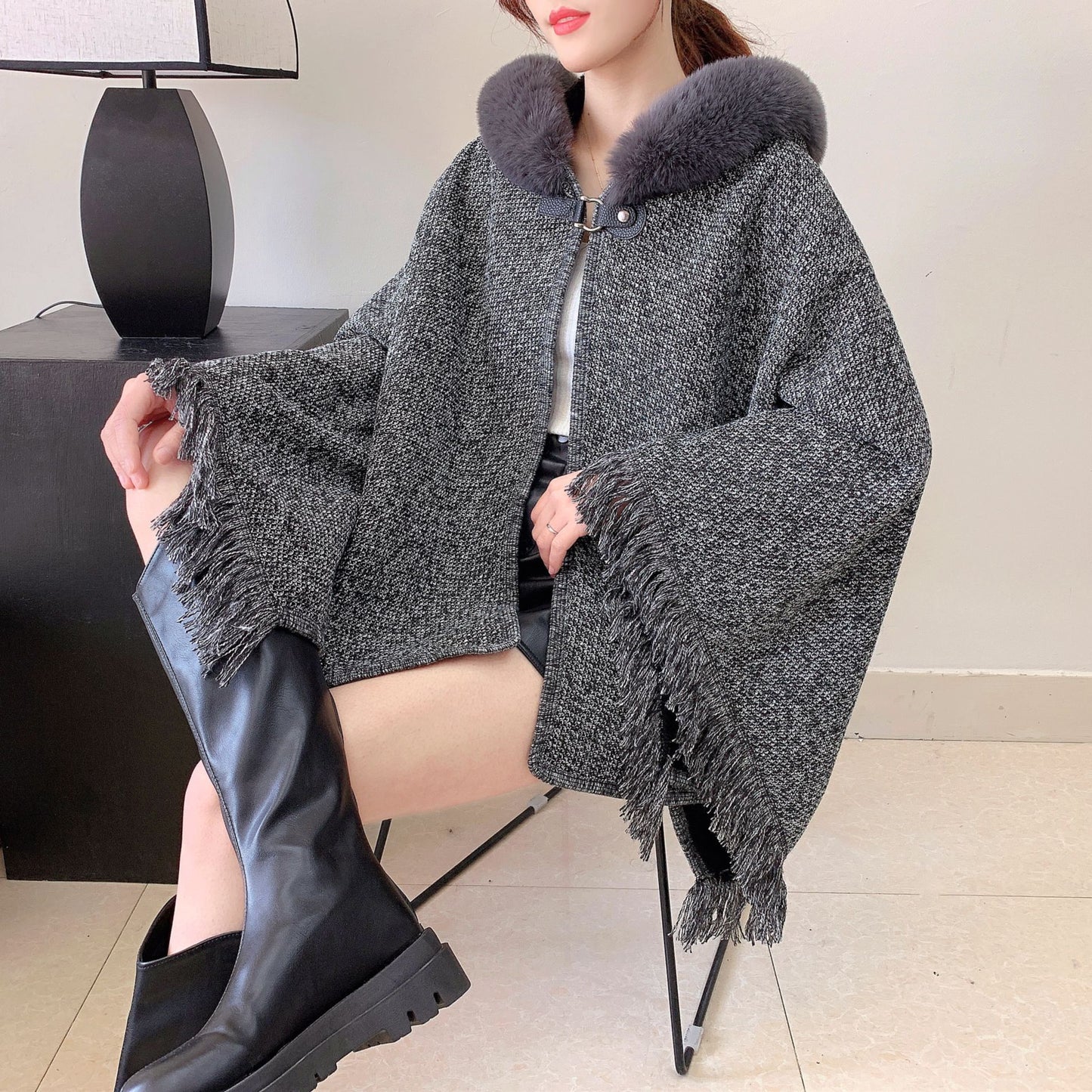 A faux fur jacket
