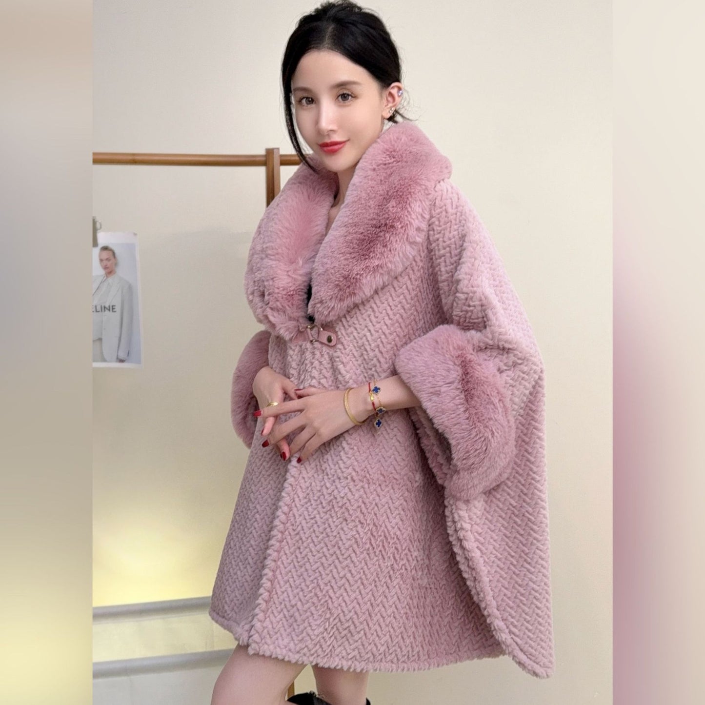 A faux fur jacket