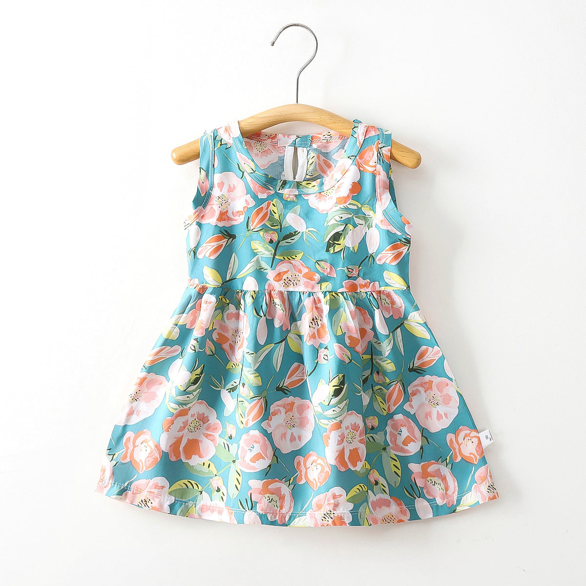 A summer children's and girls' cotton vest dress baby thin rayon floral skirt - Mixbatch