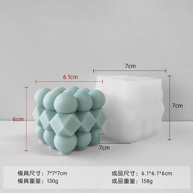 A geometric Rubik's Cube scented candle mold