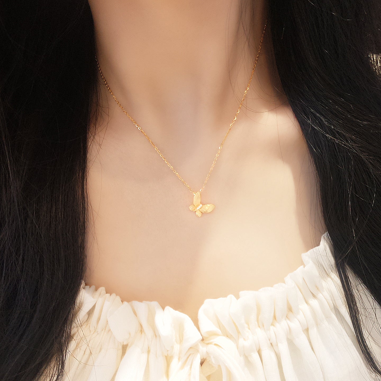 A S925 Sterling Silver Butterfly Necklace