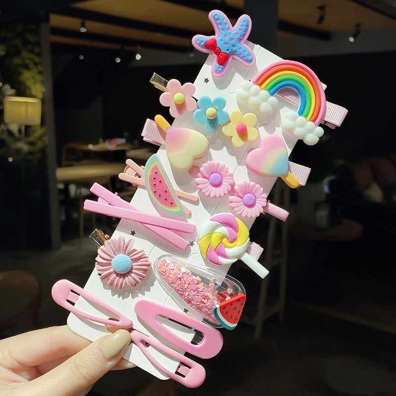 A children's hairpin stall set wholesale summer little girl hairpin cute girl broken hairpin headdress
