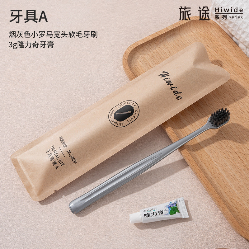 B & B disposable toothbrush with toothpaste waterproof kraft paper hotel hotel home hospitality toiletries set