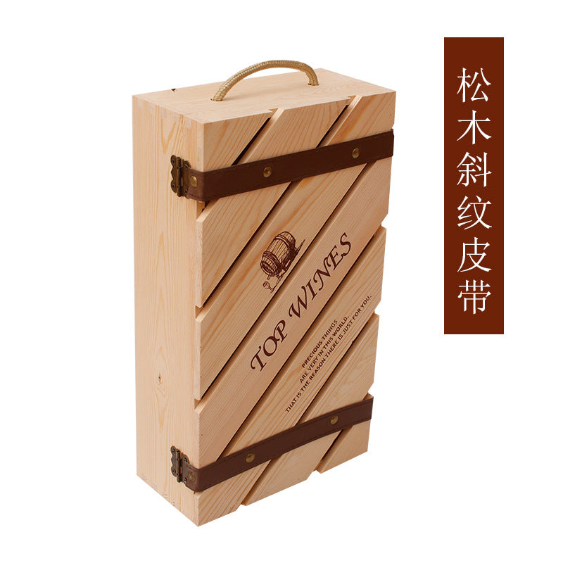 A red wine gift box single wooden box high-end solid wood packaging box wine box paulownia pine