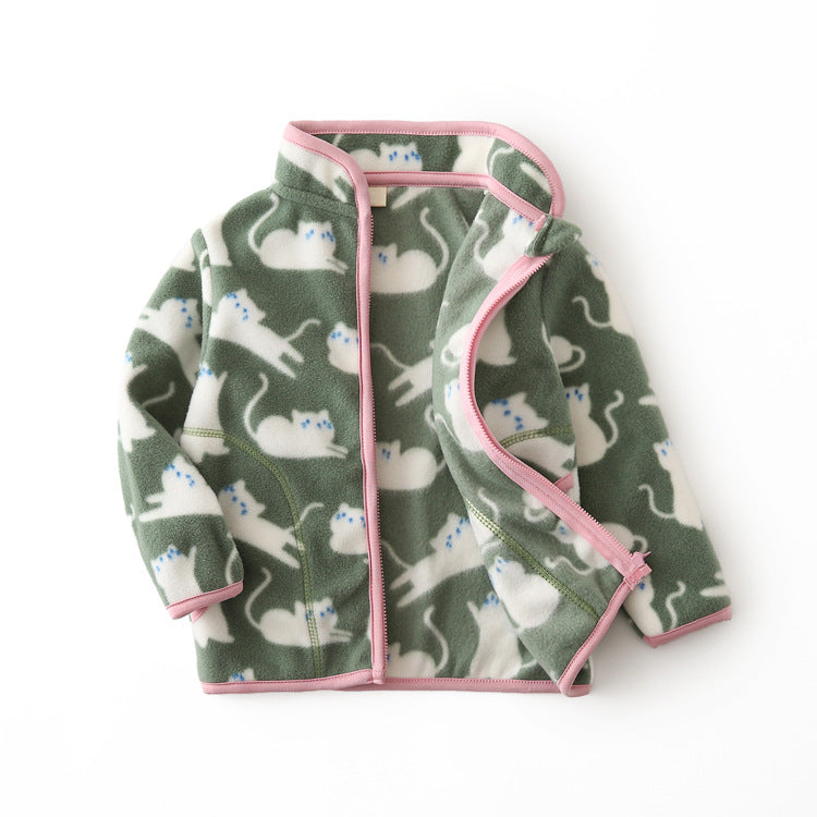 A children's warm fleece jacket for winter